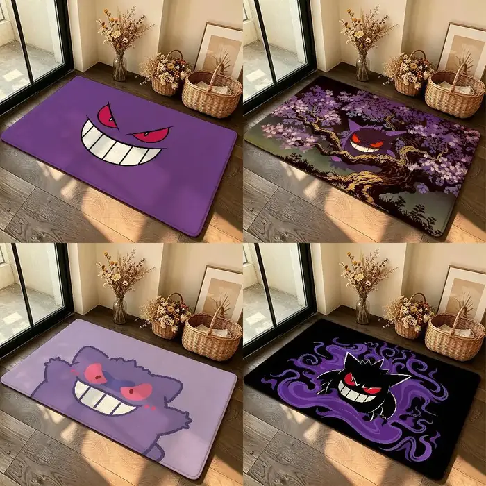 Tapis de salle de bain antidérapant, motif Anime G-Gengar, tapis de porte, tapis de décoration pour la maison, tapis de porte d'entrée, résistant aux rayures