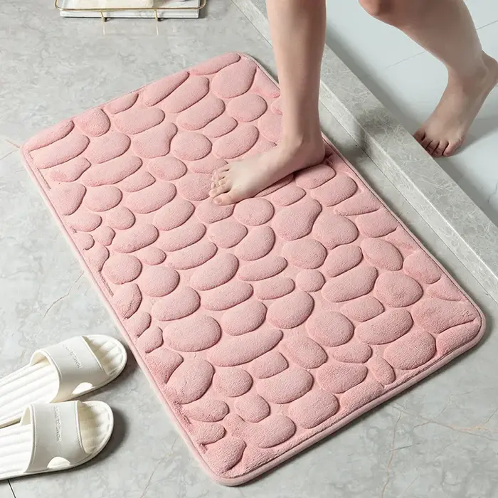 Tapis de bain en mousse à mémoire de forme pour salle de bain, lavabo, côté baignoire, salle de douc