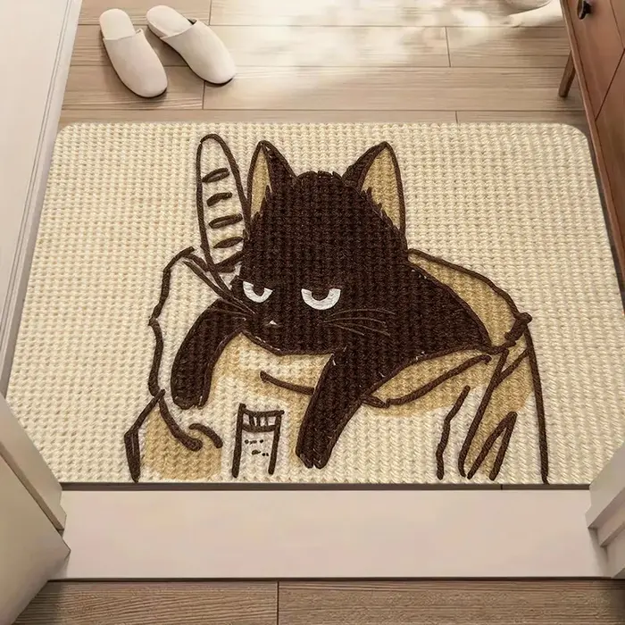 Tapis de sol à motif de chat de dessin animé mignon