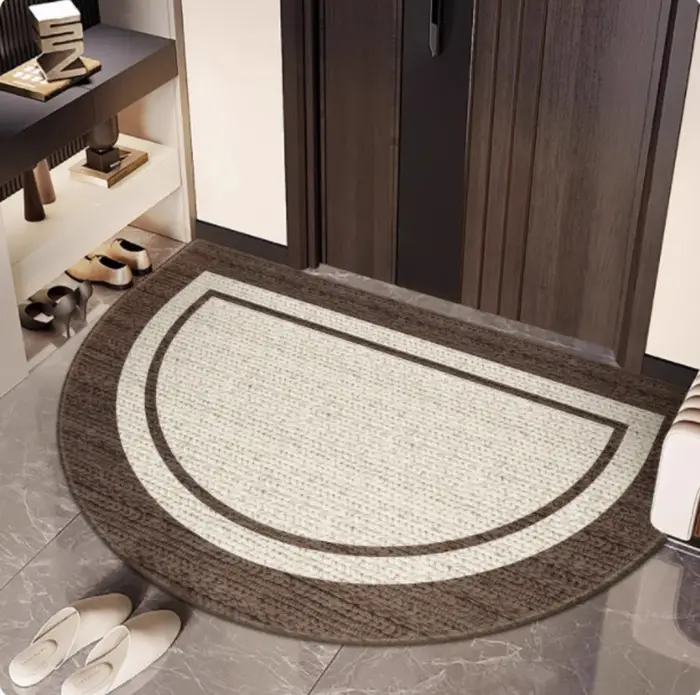 Tapis de porte demi-rond antidérapant pour entrée de maison