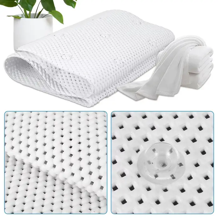 Nouveau tapis de baignoire antidérapant Extra Long avec ventouse PVC Massage creux avec coussin