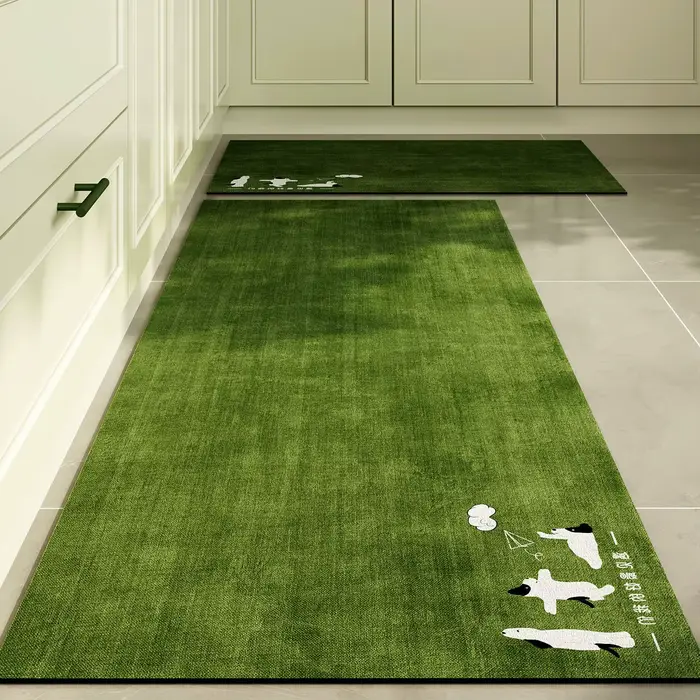 Tapis de chemin à motif d'herbe verte