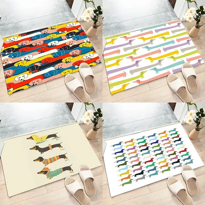 Tapis non ald à motif de chien mignon pour la décoration de la maison