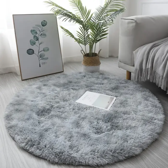 Tapis rond rose 40/60cm, pour salon, chambre à coucher, sol moelleux, Anti-ambiance, décoration de c