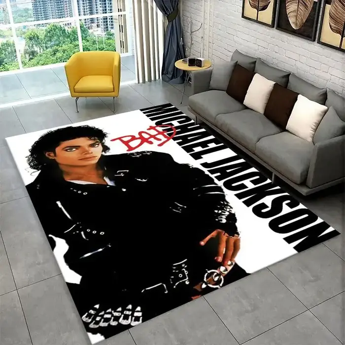 Tapis antidérapant rétro MJ Michael Jackson King of Pop pour salon