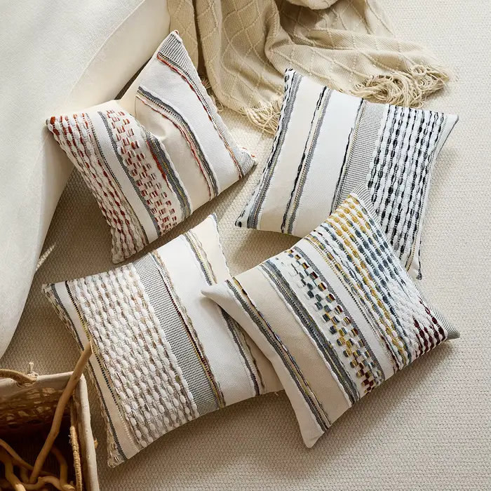 Nouvelle Housse de Coussin Style Bohème 2026 en Chenille Vintage