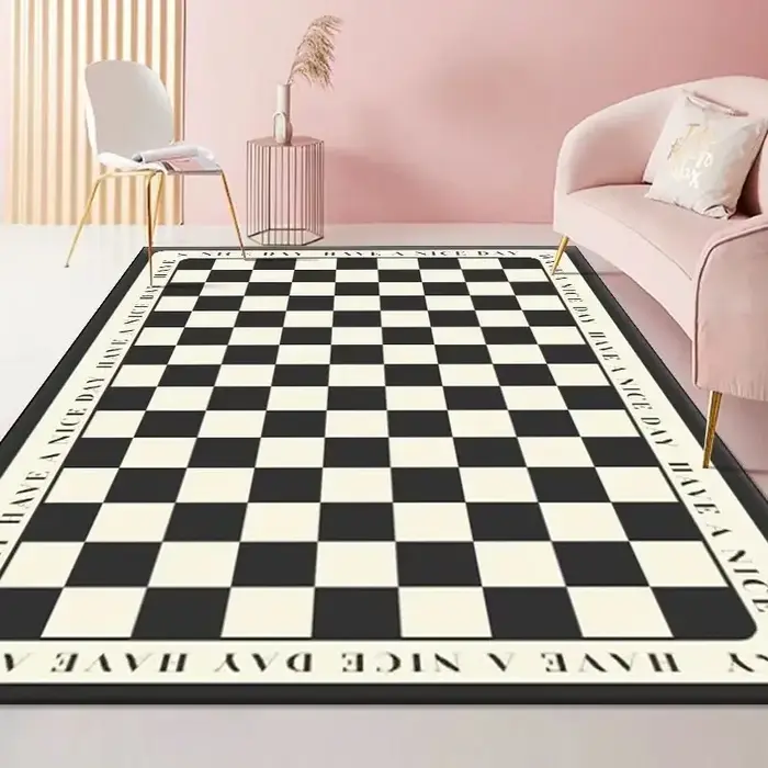 Tapis en damier rétro à la mode