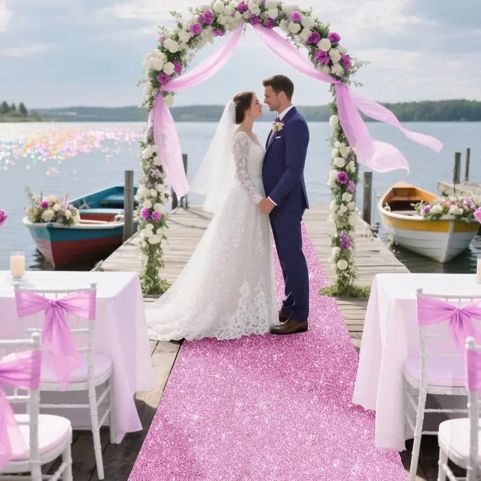Tapis de fête rose scintillant