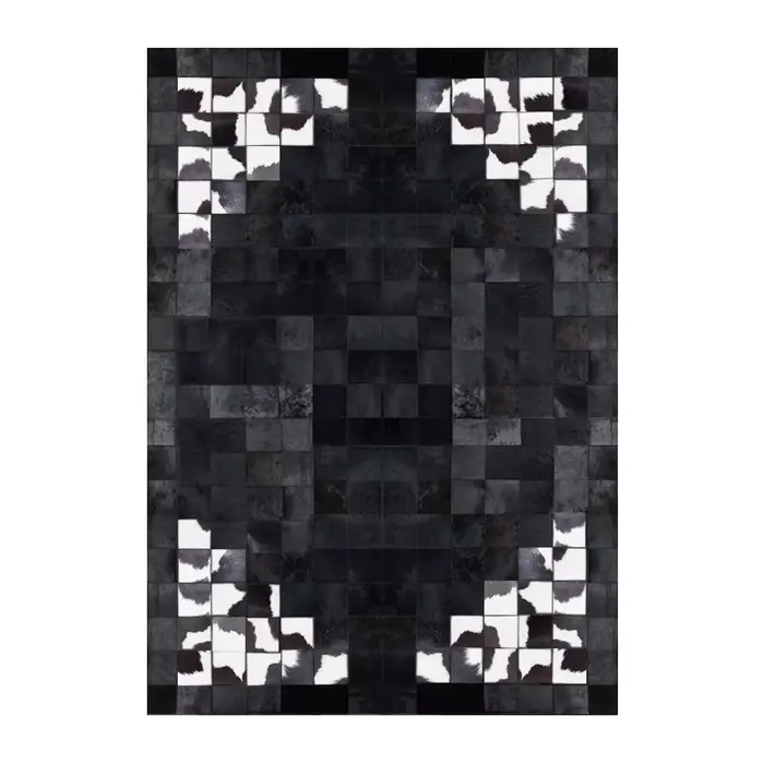 Grands tapis en peau de vache naturelle pour salon, tapis américain simple, noir et blanc, décoratio