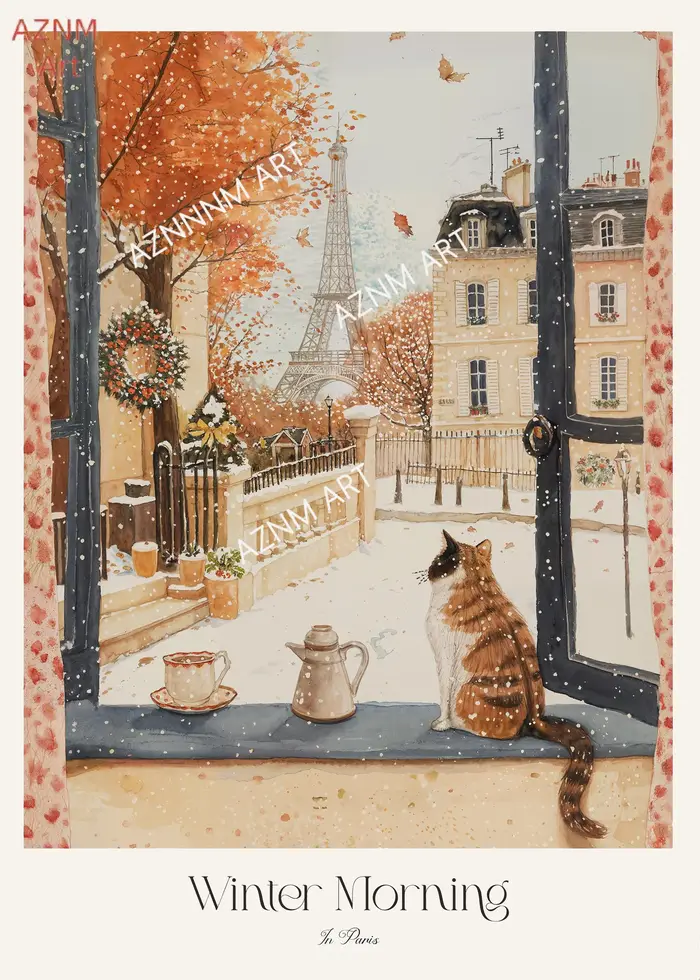 Affiche sur toile illustrant des pâtisseries françaises du café Lemon Paris en Italie