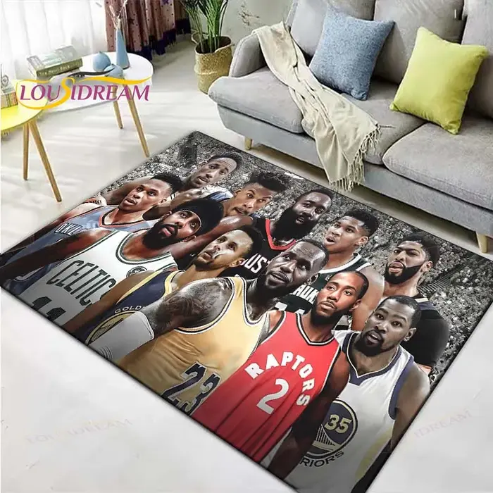 Tapis imprimé étoile de basket-ball l-lebron j-james k-kobe, tapis d'extérieur, antidérapant, décora