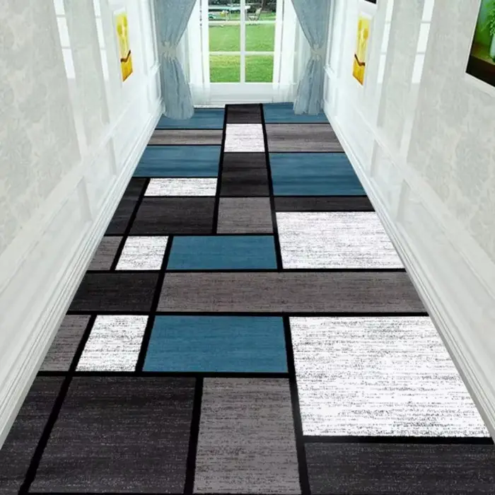 VIKAMA 1pc tapis de chemin de Style géométrique à carreaux Vintage