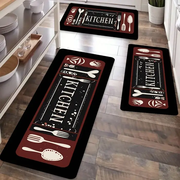Tapis de cuisine, ustensiles
