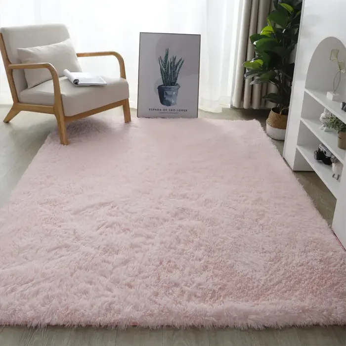 Tapis moelleux et doux en fausse fourrure pour salon, tapis antidérapant, tapis en peluche douce pou