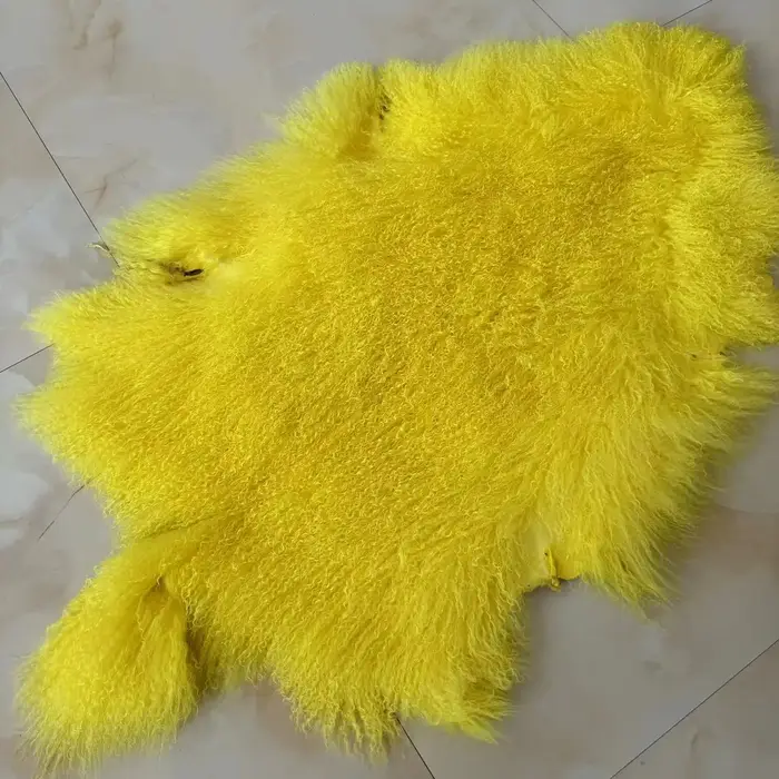Peau d'agneau tibétaine bouclée pour chambre à coucher, zone de fourrure mongole lea