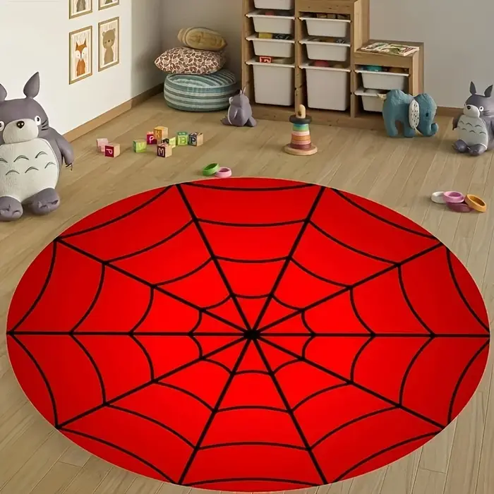 Tapis d'intérieur toile d'araignée rouge
