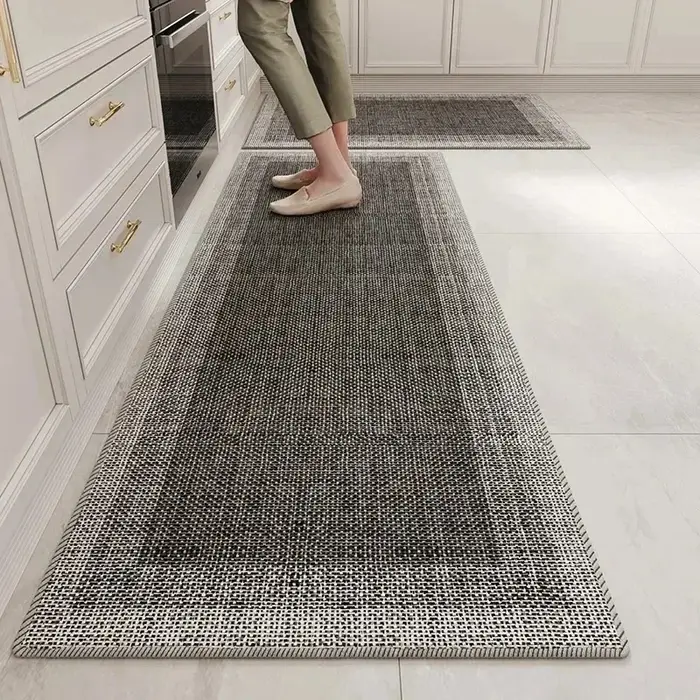 Tapis de sol de cuisine résistant aux taches et à l'usure, tapis de décoration pour la maison, doux et confortable, en polaire bouclée