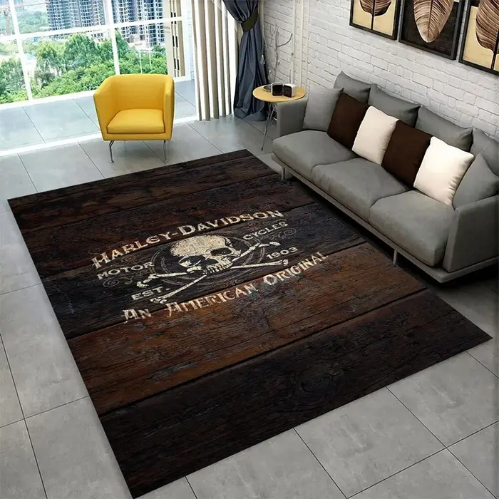 Tapis antidérapant rétro H-Harleys Racing Moto pour salon