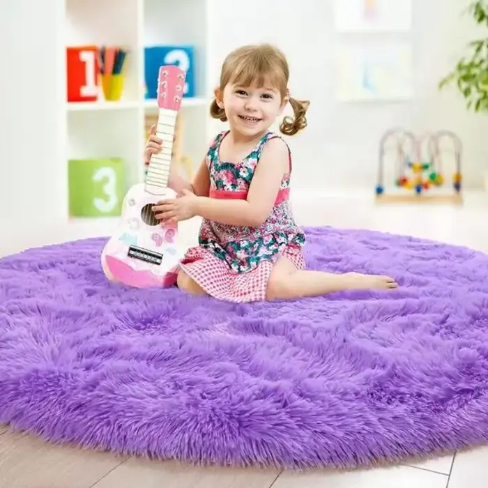VIKAMA tapis ronds moelleux pour chambre de filles