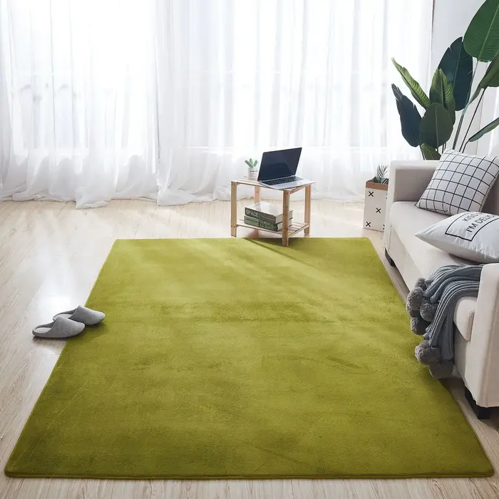 Tapis en velours de corail de couleur unie