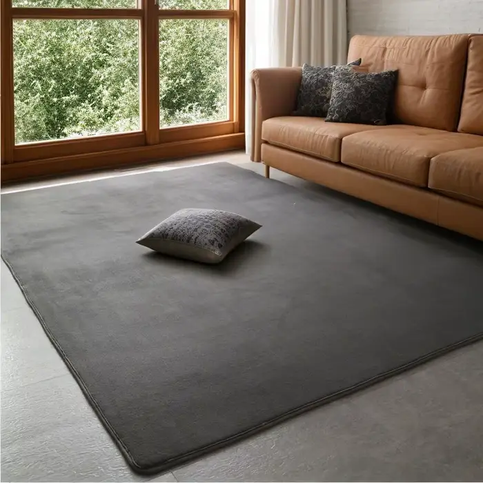 Tapis gris tapis de salon tapis de chevet antidérapant tapis en velours de corail grand tapis de sol doux tapis de jeu pour enfants décoration de la maison rectangulaire