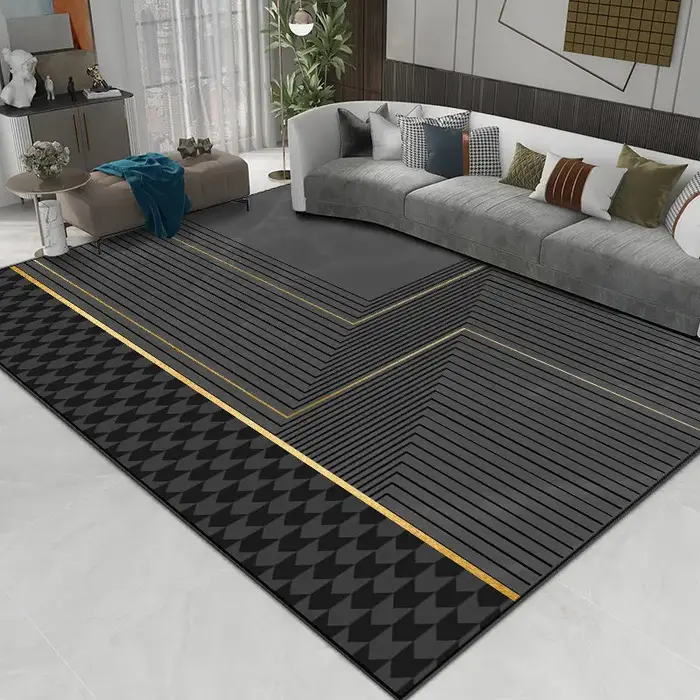 Tapis de luxe gris, décoration de salon