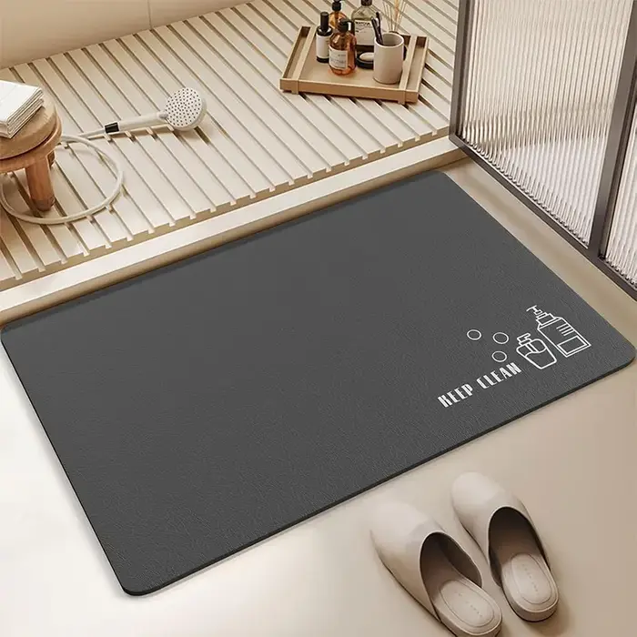 Tapis de bain en diatomite, absorbant, antidérapant, pour salle de bain, tapis de sol, tapis de douche, tapis de toilette, tapis de cuisine, lavable, 1 pièce
