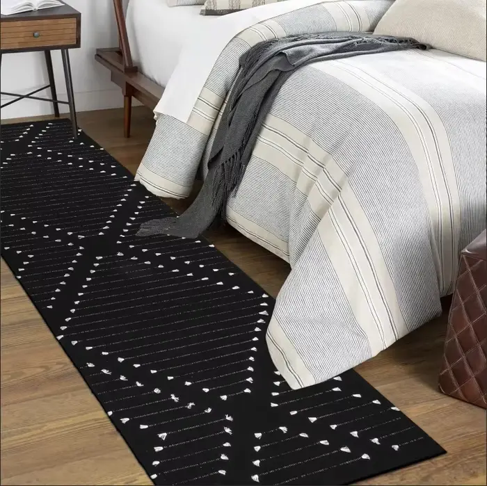 Tapis de couloir orange bohème tribal