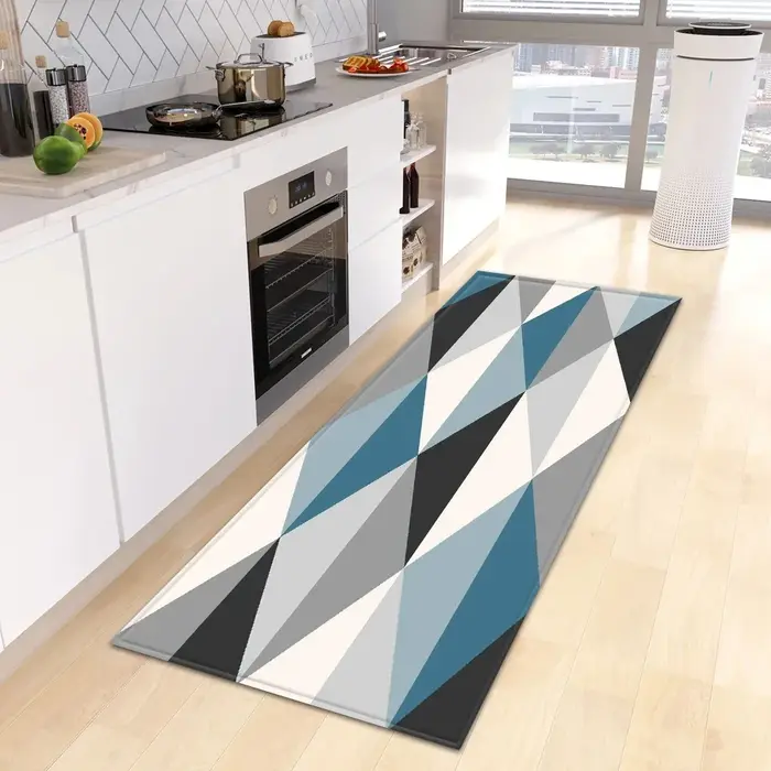 Tapis de sol à imprimé géométrique coloré, décoration pour la maison et la cuisine