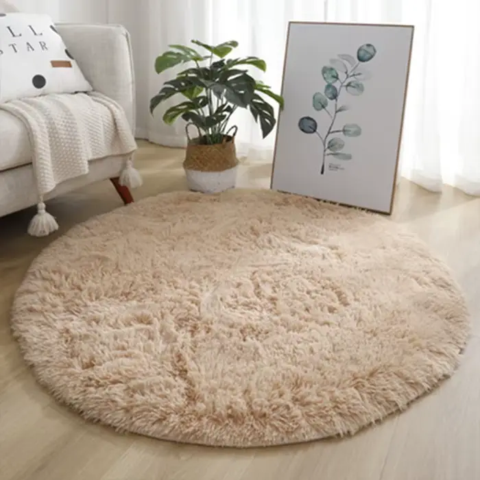 Tapis rond en peluche Super doux et moelleux