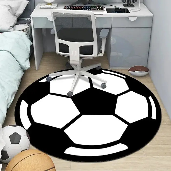 Tapis de sol à motif de ballon de sport, de Football, de basket-ball, "ALL STARS", circulaire, pour décoration de la maison, chambre à coucher, salle d'étude