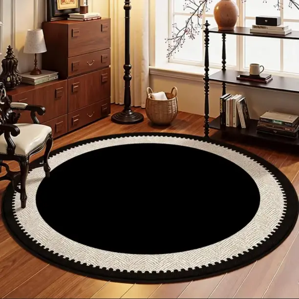 Tapis rond lavable de Style français