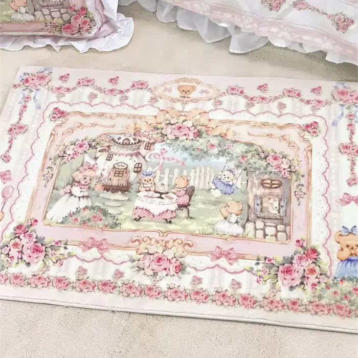 Tapis de chevet en peluche pour chambre à coucher