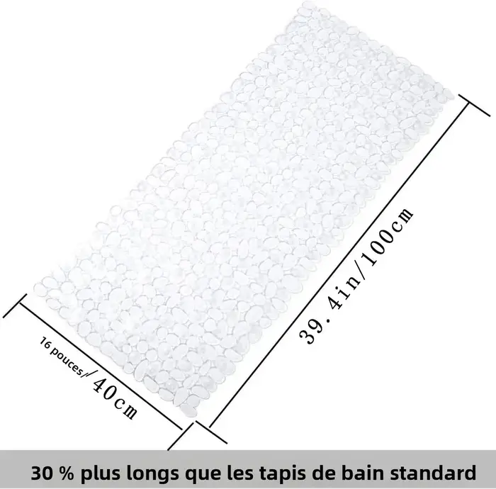 Tapis de bain extra long en forme de galet