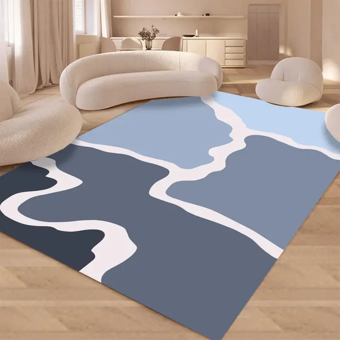 Tapis de sol minimaliste à points dégradés violets