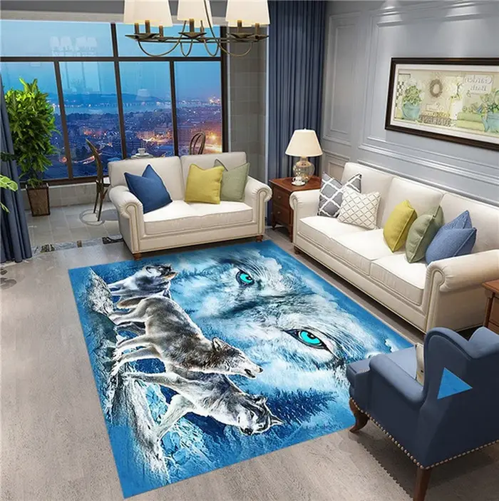 Tapis motif loup imprimé pour porte