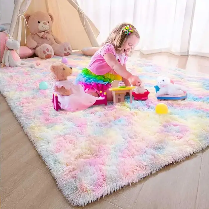 Tapis pour enfants fille arc-en-ciel couleurs