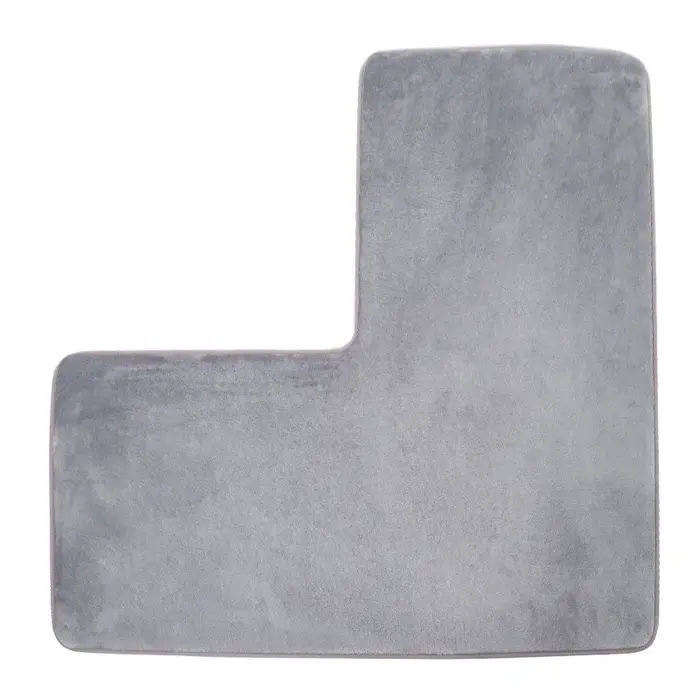Tapis de bain en forme de L, flanelle antidérapante, mousse à mémoire de forme, coin de salle de bai