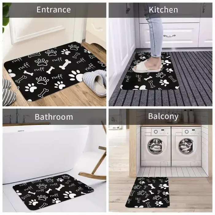 Tapis de bienvenue citron et floral avec bienvenue