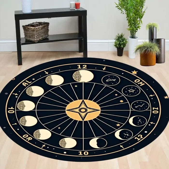 Tapis rond Phase de lune