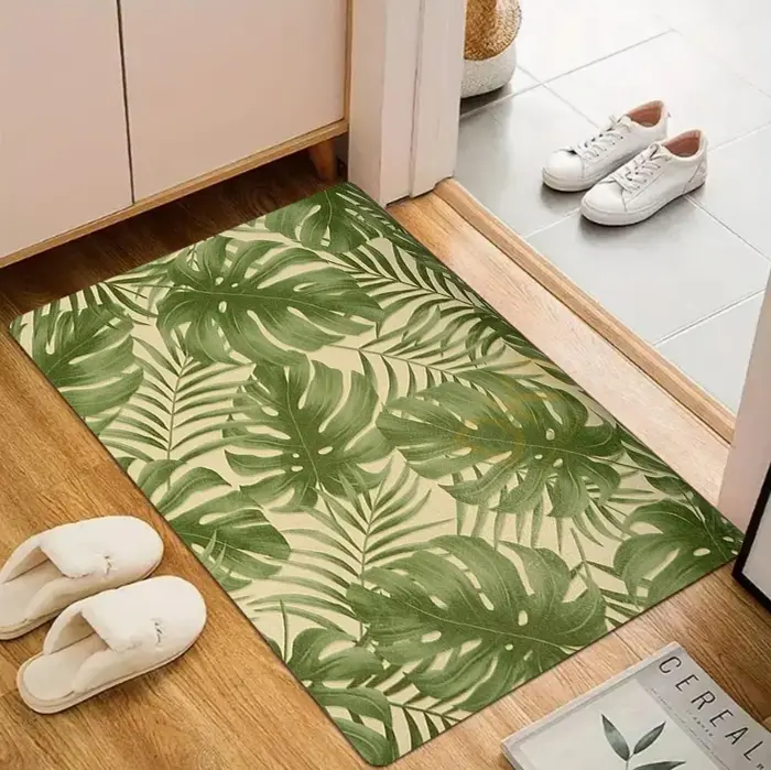Tapis imprimé de fleurs et de plantes de style nordique