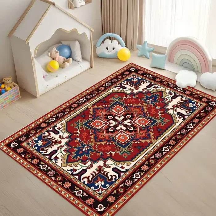 Grand tapis bohème persan de dinde, tapis pour salon, chambre à coucher, décoration de paillasson de canapé, tapis de sol antidérapant pour jeu d'enfant