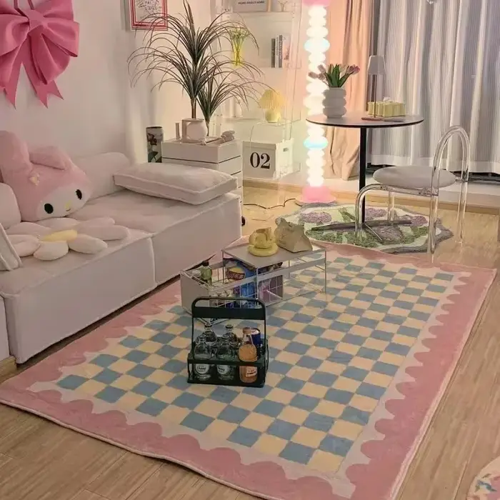 Tapis de frêne simple pour chambre à coucher de fille