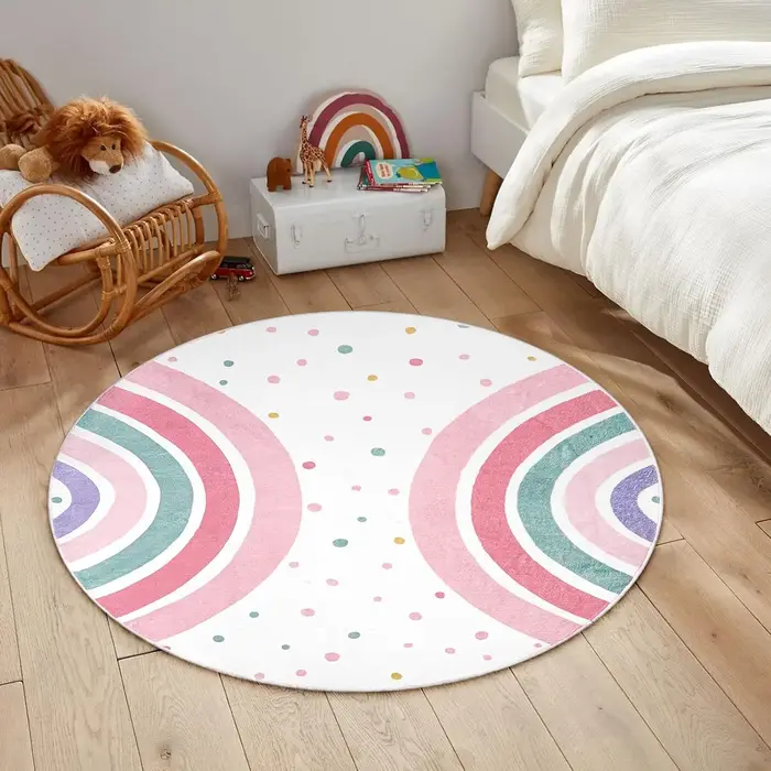 Tapis rond coloré pour la chambre d'enfant