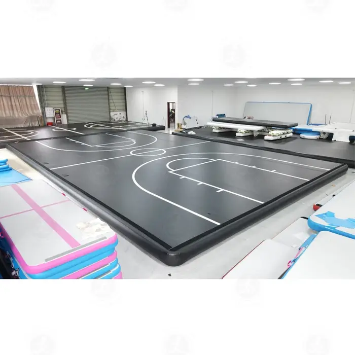Tapis de terrain de basket-ball gonflable noir