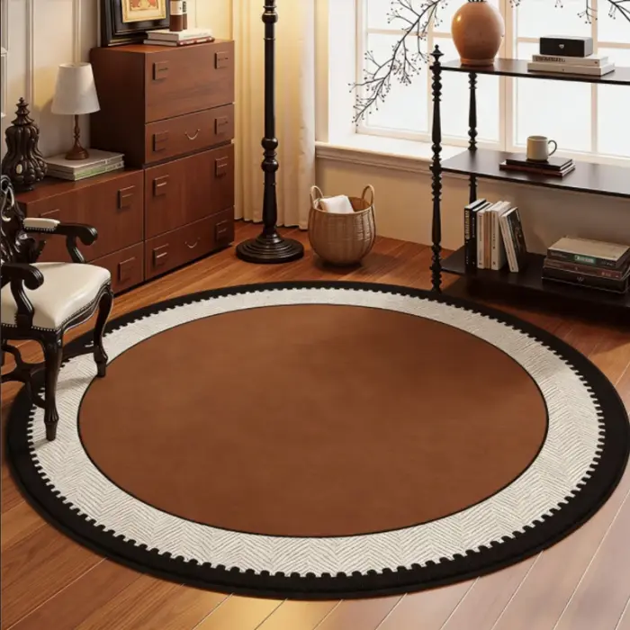 Tapis rond lavable de Style français