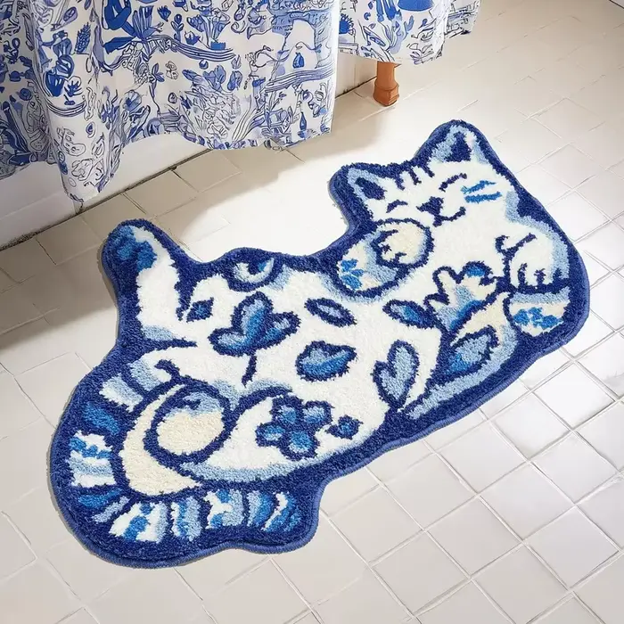 VIKAMA Tapis bleu Delft pour chat