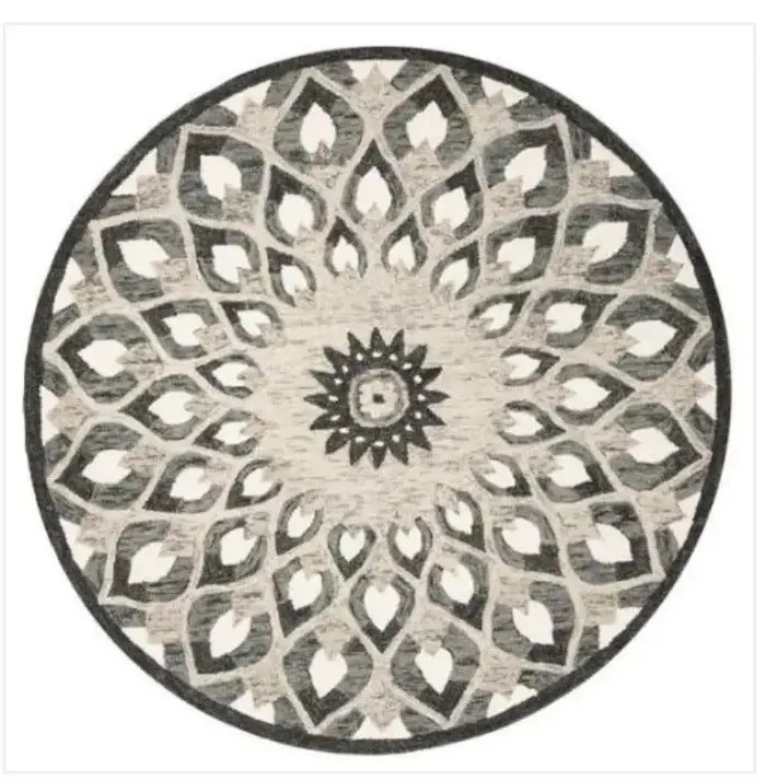 Tapis rond Paisley Heritage : Teal Crème