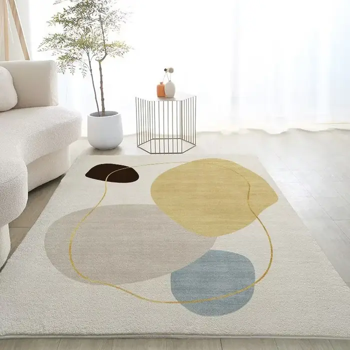Tapis de Sol en Peluche Blanc Doux et Confortable
