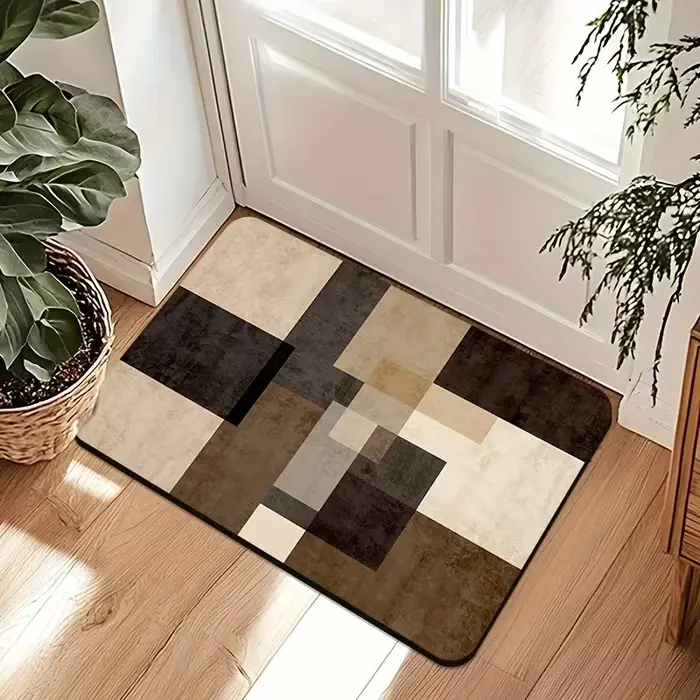 Tapis de style géométrique psychédélique abstrait, en polyester, antidérapant, facile à nettoyer, ad